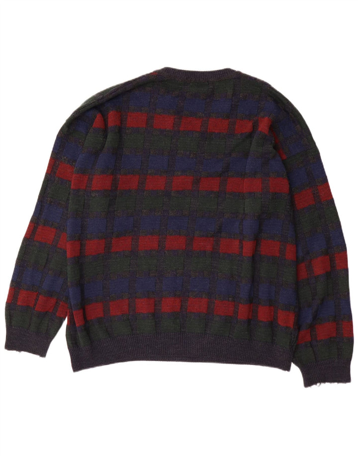 Jockey Herren-Pullover mit V-Ausschnitt, 2XL, grau kariert