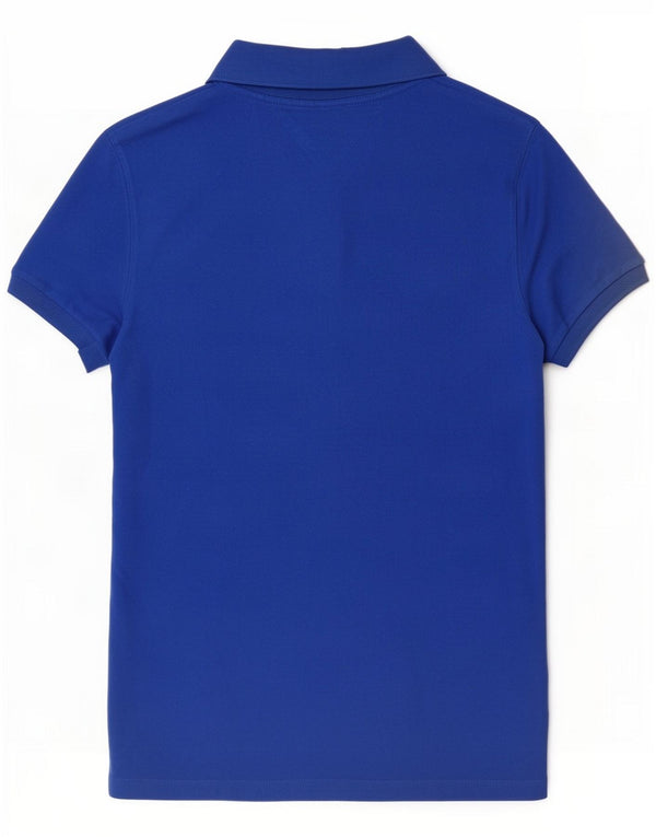 Tommy Hilfiger Damen Slim Fit Poloshirt UK 18 XL Blaue Baumwolle