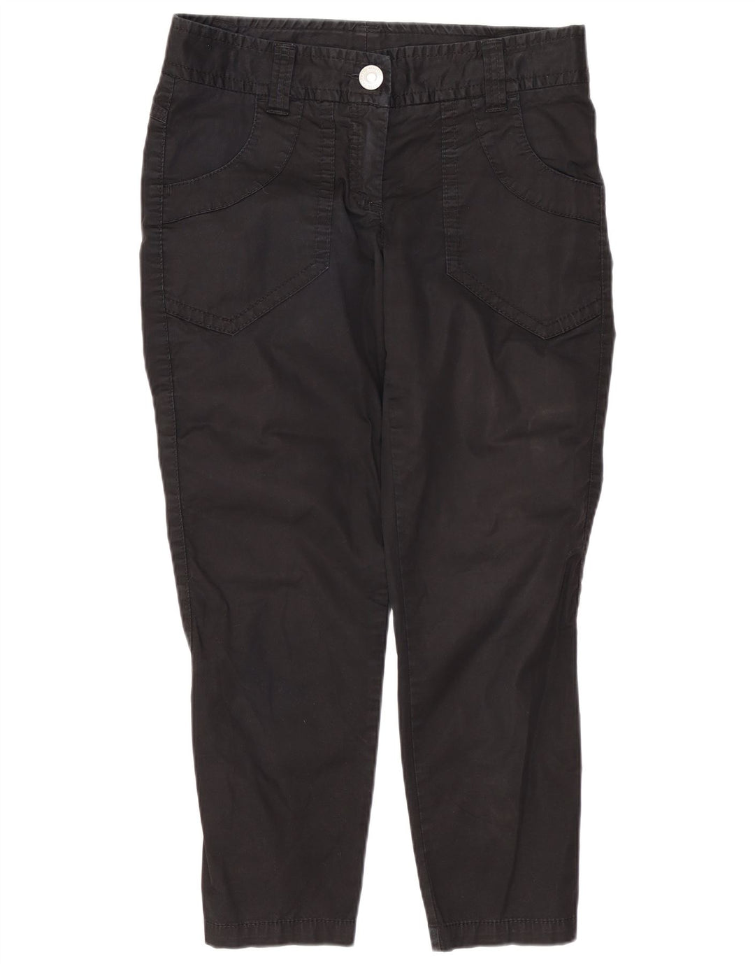 Benetton Damen Slim-Cropped-Hose W36 L24 Schwarz