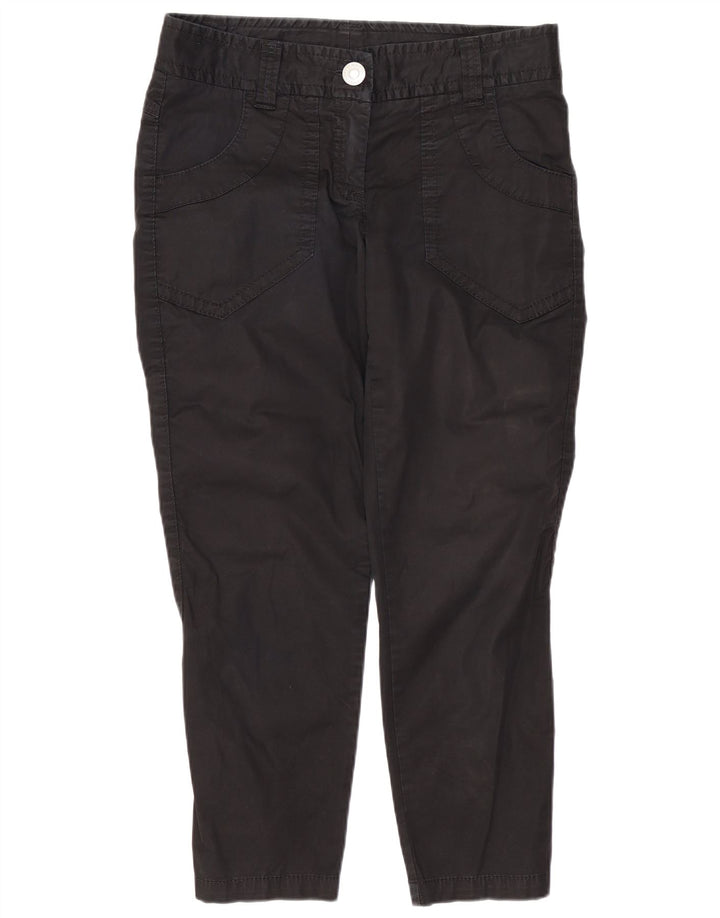 Benetton Damen Slim-Cropped-Hose W36 L24 Schwarz