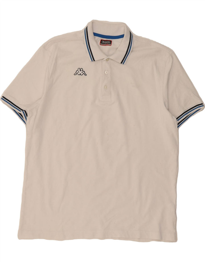 KAPPA Mens Polo Shirt 3XL White Cotton Vintage Kappa and Second-Hand Kappa from Messina Hembry 