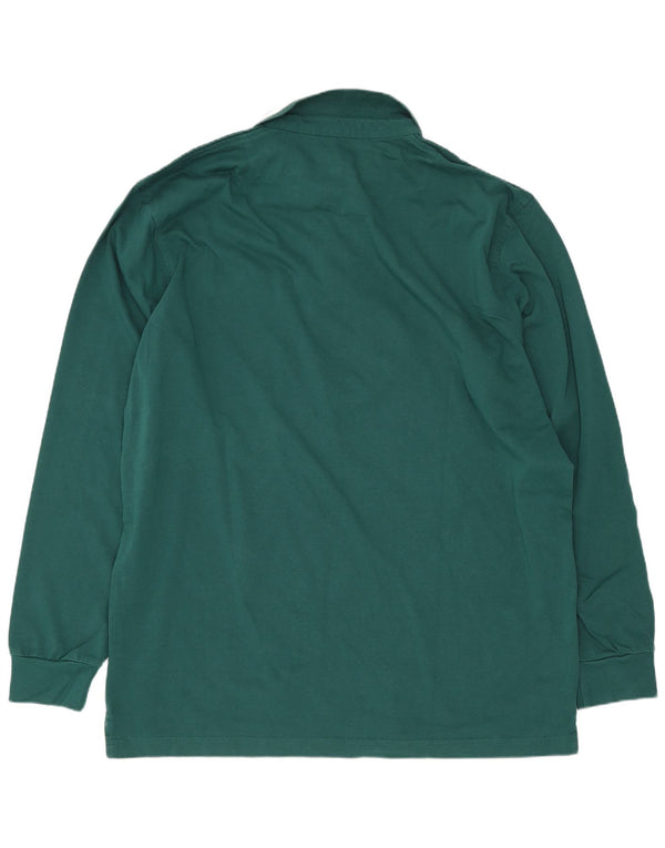 Harmont & Blaine Herren-Langarm-Poloshirt mit normaler Passform, 3XL, grüne Baumwolle