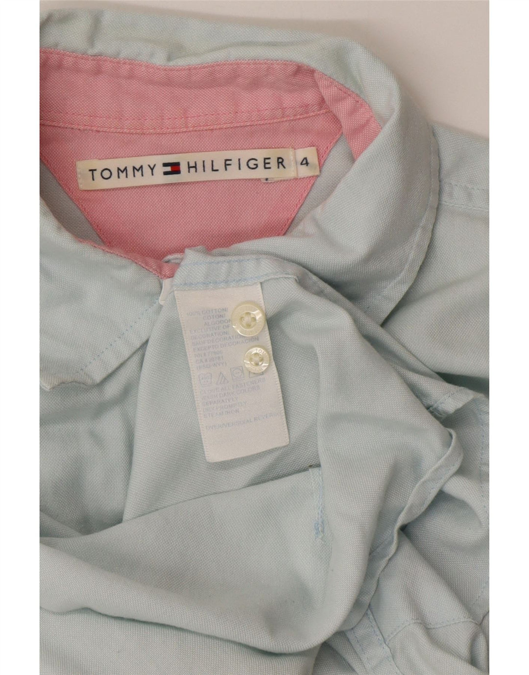 TOMMY HILFIGER Damen Hemd US 4 Small Blaue Baumwolle