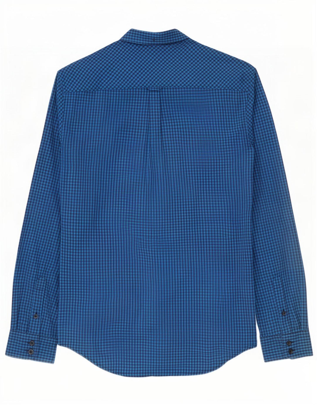Ben Sherman Herrenhemd, kleine blaue Gingham-Baumwolle