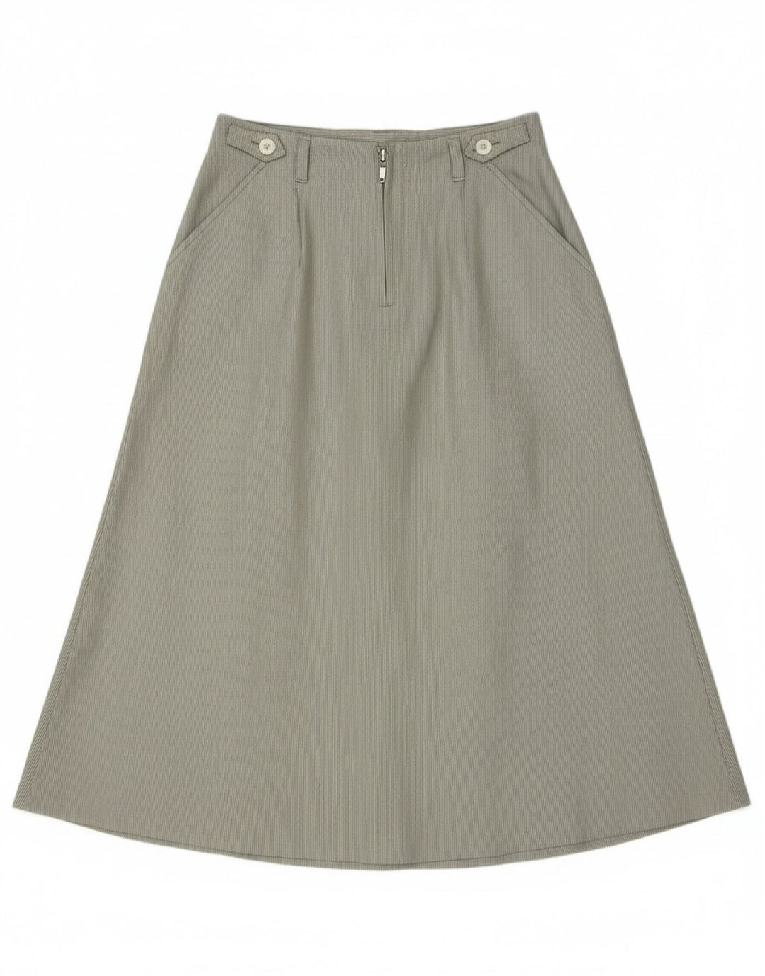 Vintage Damen ausgestellter Rock IT 46 Groß W30 Grün gestreift Polyester