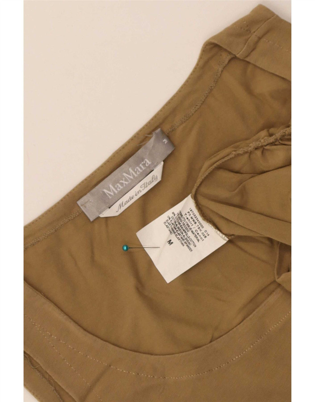 Max Mara Damen Ärmelloses Trägershirt UK 12 Mittelbeige Baumwolle
