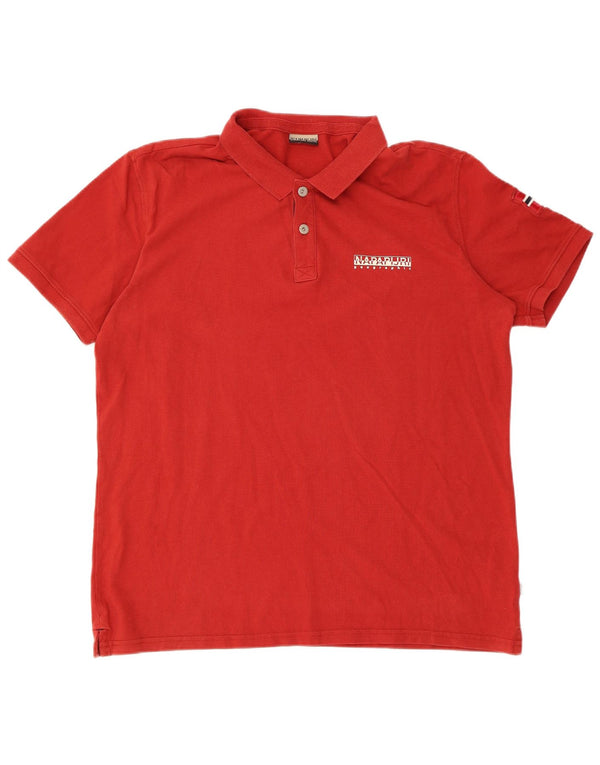 NAPAPIJRI Herren Poloshirt 2XL Rote Baumwolle