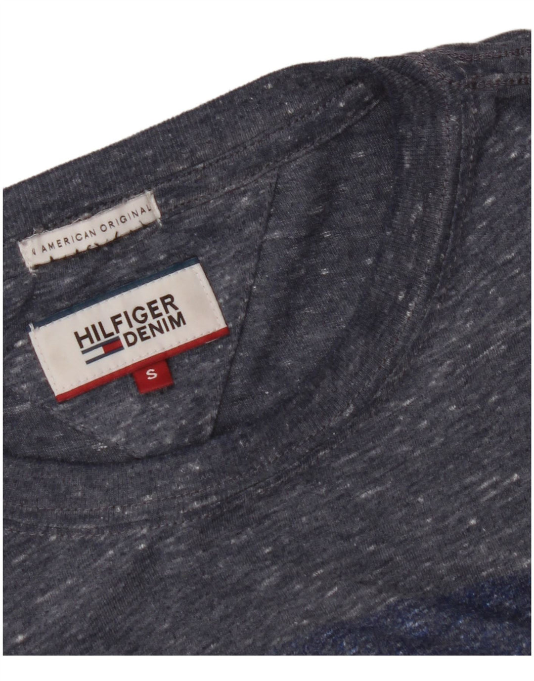 TOMMY HILFIGER Herren Grafik-T-Shirt-Oberteil, klein, blau, Farbblock