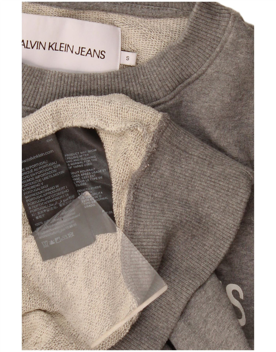 Calvin Klein Jeans Herren Grafik-Sweatshirt-Pullover, klein, grau gefleckte Baumwolle
