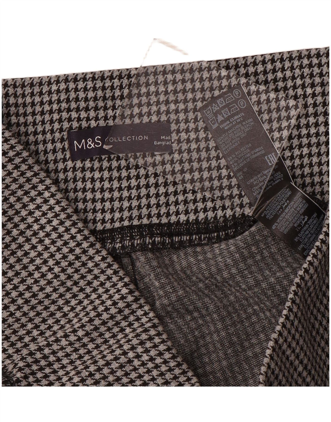 Marks & Spencer Damen Leggings UK 14 Large Graues Hahnentritt-Polyester