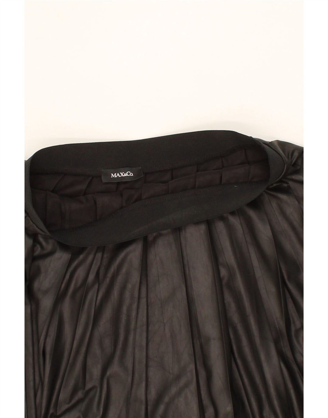 MAX & CO. Womens Pleated A-Line Skirt Medium W26 Black Polyester Vintage Max & Co. and Second-Hand Max & Co. from Messina Hembry 
