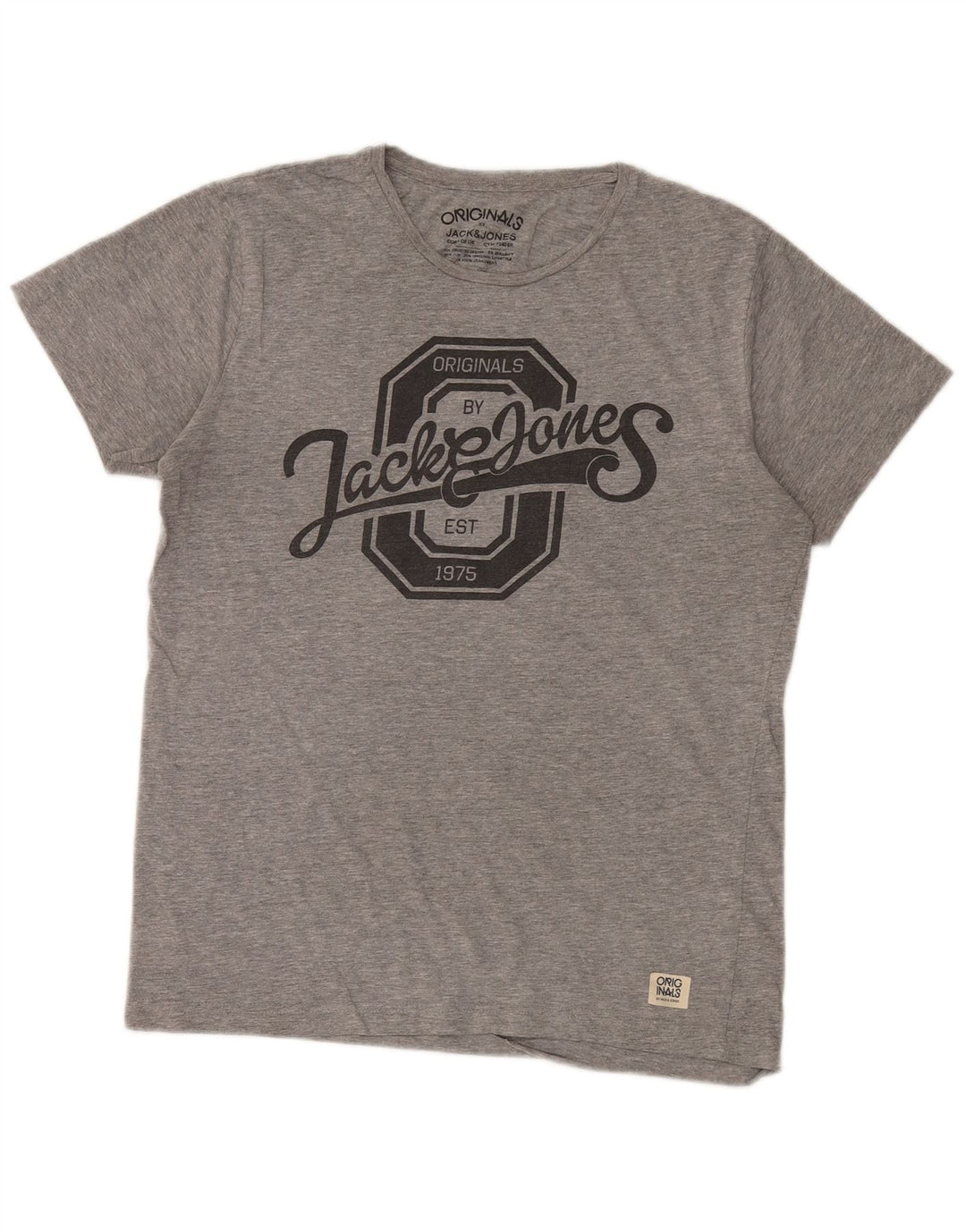 Jack & Jones Herren-T-Shirt mit Grafik, mittelgrau gesprenkelte Baumwolle