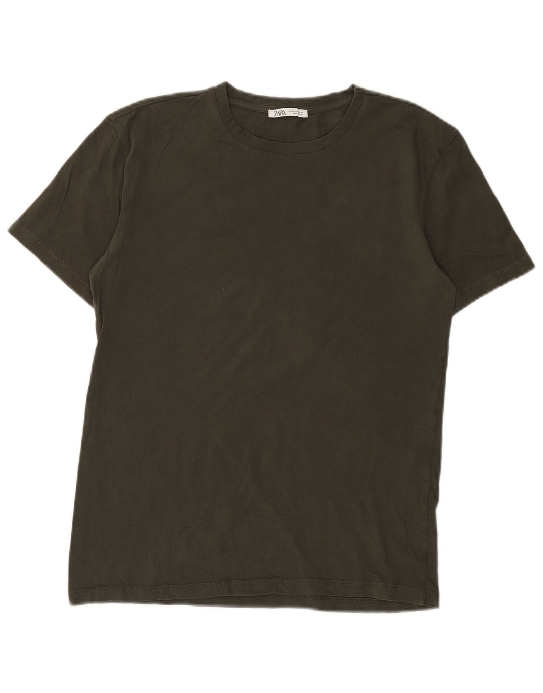 Zara Herren T-Shirt Top mittelbraune Baumwolle