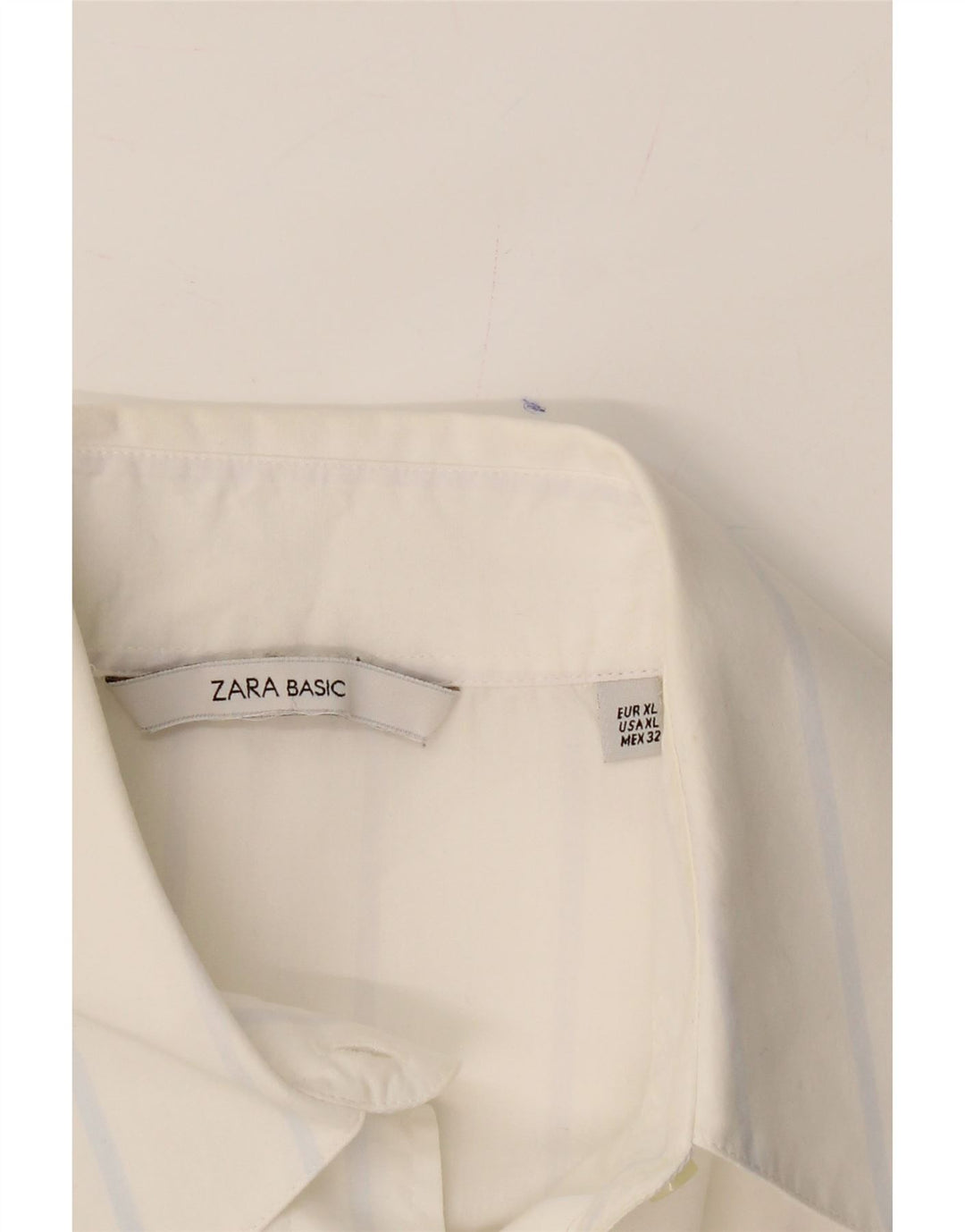 ZARA Womens Formal Shirt UK 18 XL White Striped Polyester Vintage Zara and Second-Hand Zara from Messina Hembry 