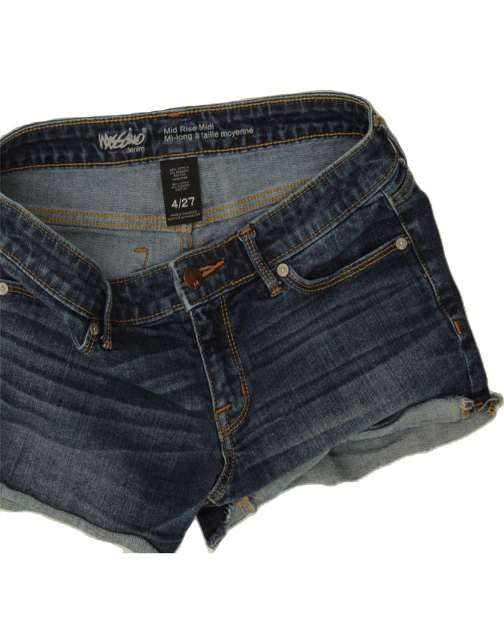 MOSSIMO Womens Mid Rise Denim Shorts US 4 Small W30 Navy Blue Cotton Vintage Mossimo and Second-Hand Mossimo from Messina Hembry 