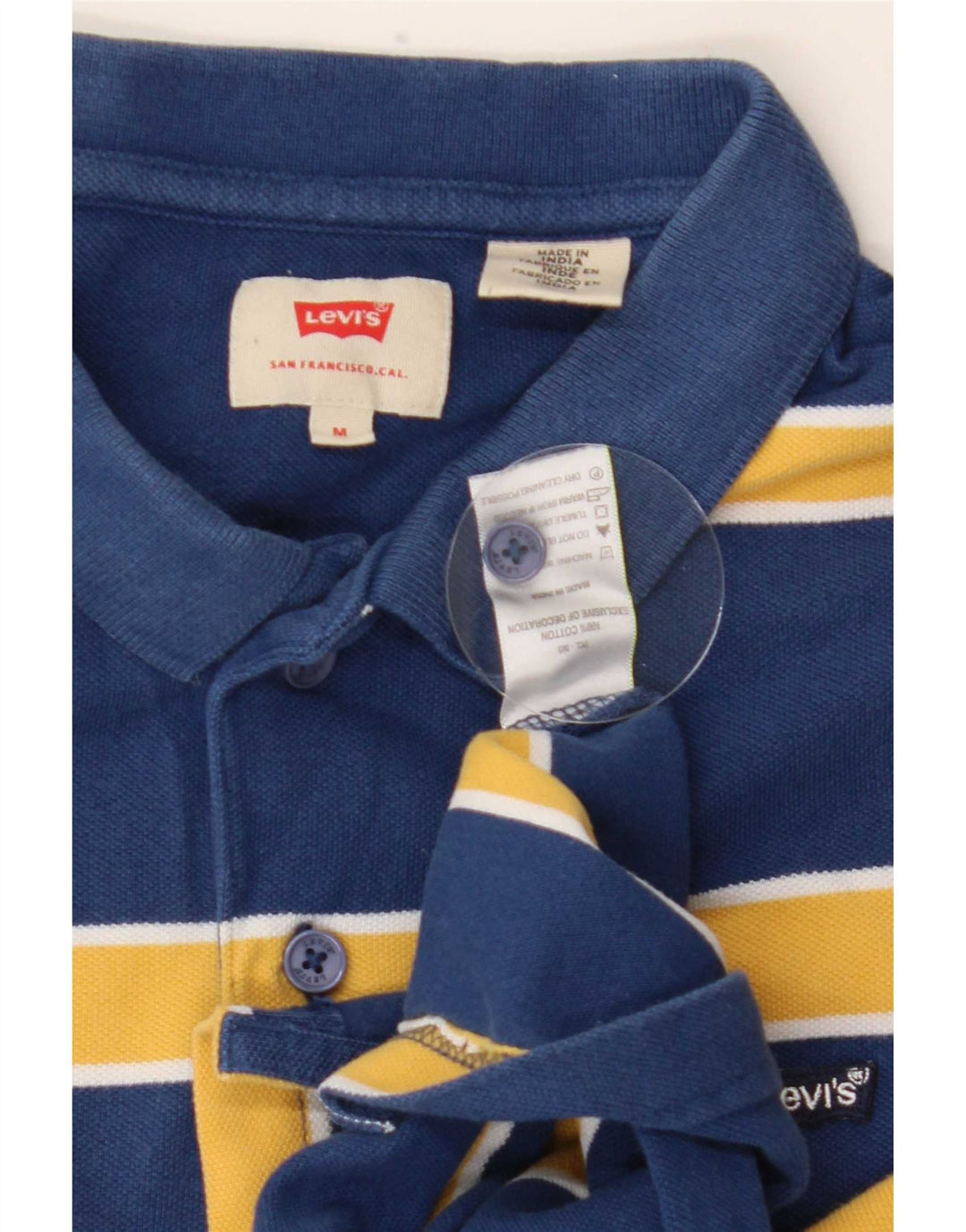 Levi's Herren-Poloshirt aus mittelblauer, gestreifter Baumwolle