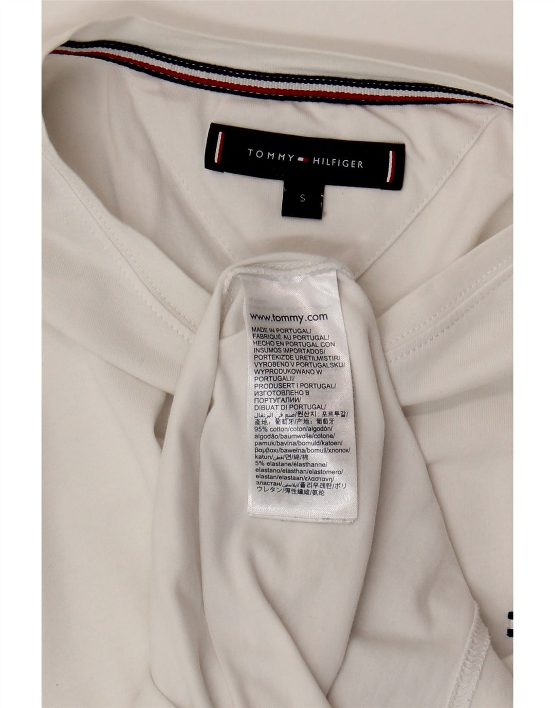 TOMMY HILFIGER Herren T-Shirt Top Small Weiße Baumwolle