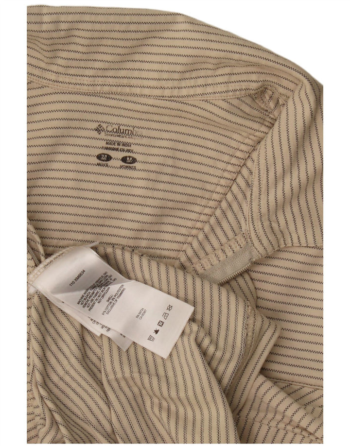 Columbia Herren-Poloshirt, mittelbeige, gestreift, Baumwolle