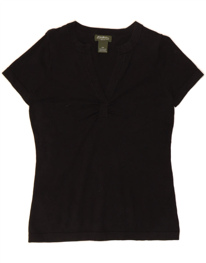 EDDIE BAUER Womens T-Shirt Top UK 12 Medium Black Cotton Vintage Eddie Bauer and Second-Hand Eddie Bauer from Messina Hembry 
