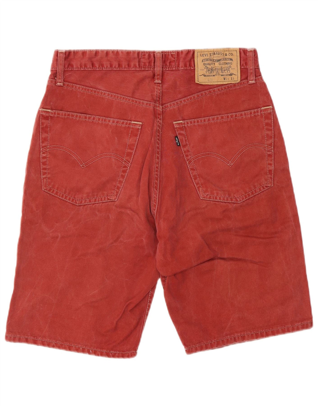 LEVI'S Herren 476 Denim Shorts W31 mittelrote Baumwolle