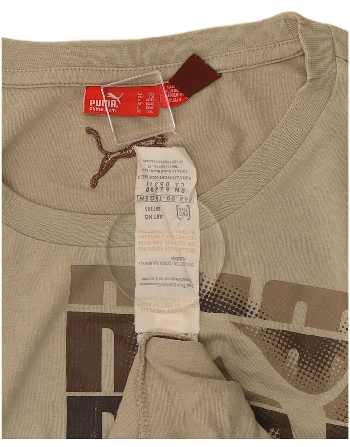 Puma Herren Graphic Top Langarm 2XL Beige Baumwolle