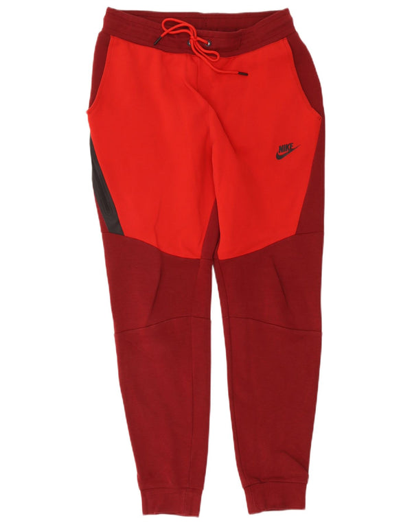 Nike Mens Tracksuit Trousers Joggers Small Burgundy Colourblock Sports
