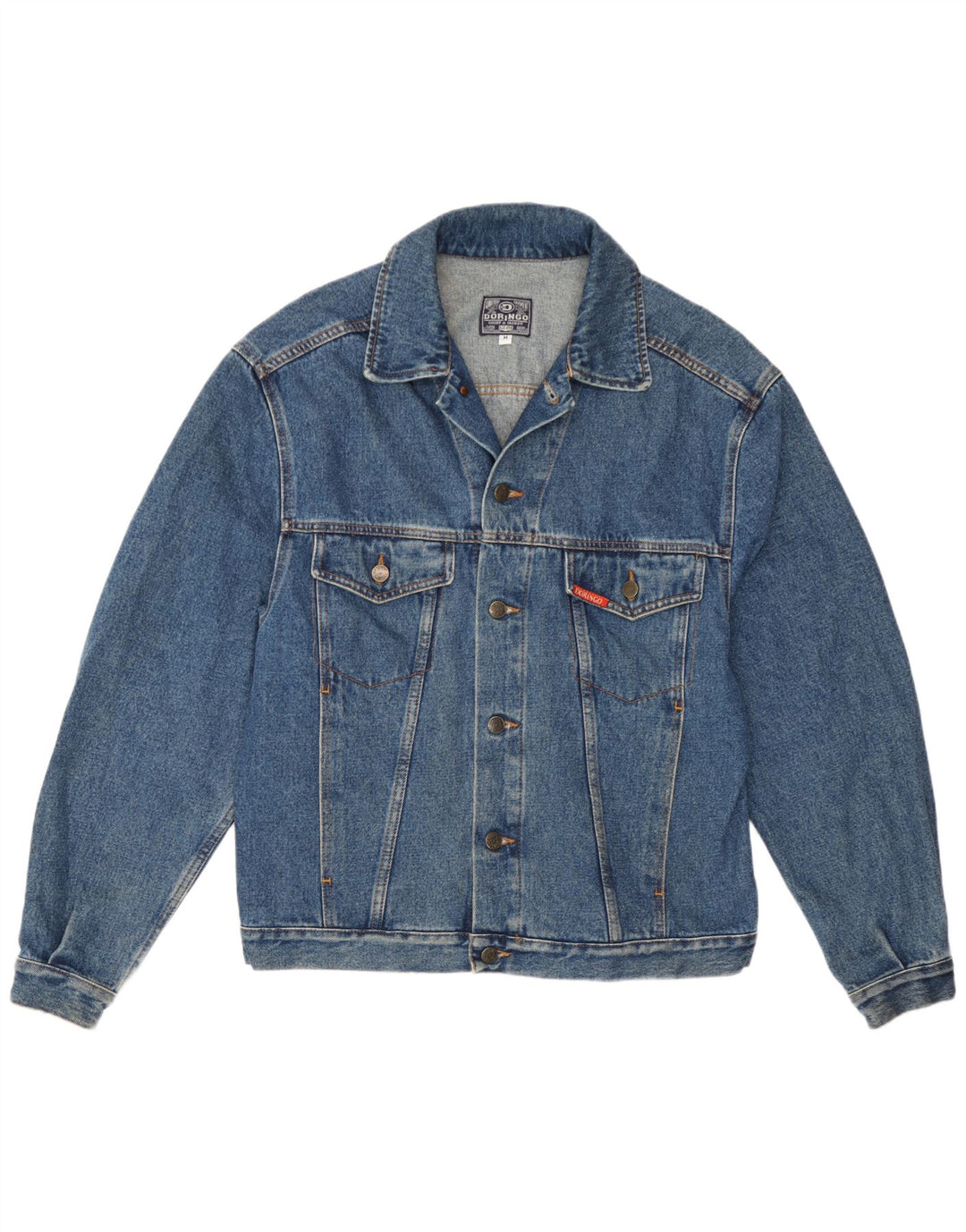 Doringo Herren Jeansjacke UK 38 Mittelblaue Baumwolle