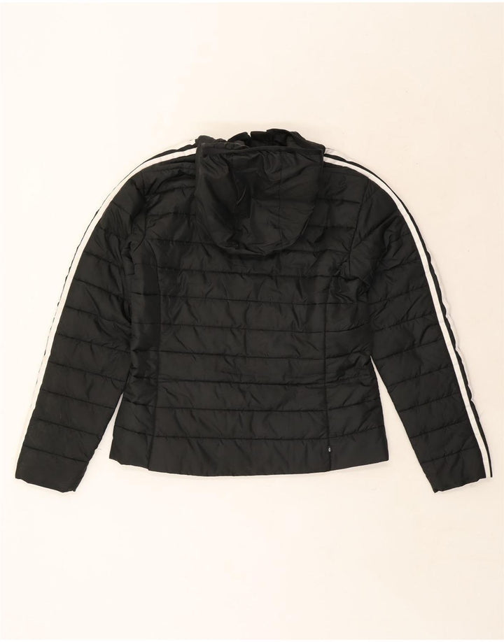 Adidas Damen Kapuzenjacke, gepolstert, UK 12, mittelschwarz, Polyester
