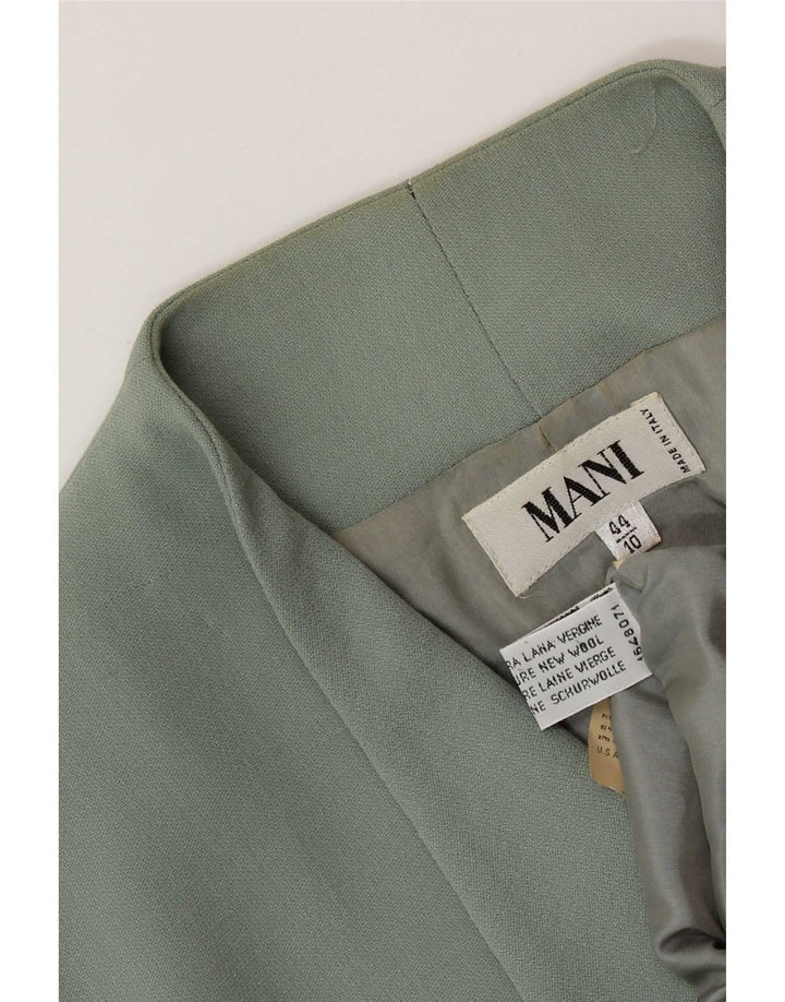 MANI Damen 2-Knopf-Blazerjacke IT 44 Mittelgrüne Schurwolle