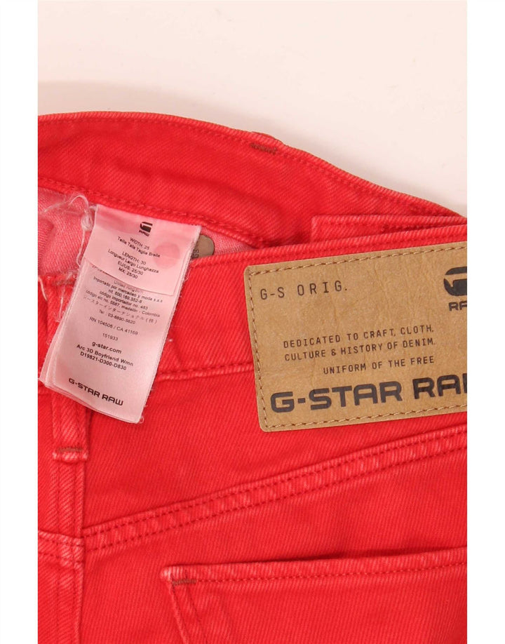 G-Star Herren 3D Arc verkürzte Jeans W25 L25 rote Baumwolle
