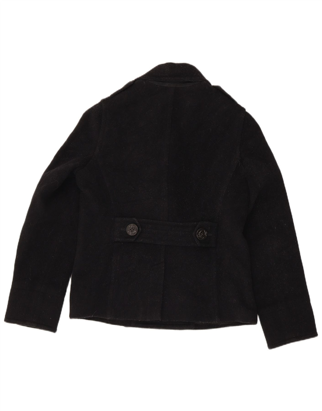 Ralph Lauren Damen Pea Coat UK 14 Mittelschwarze Wolle
