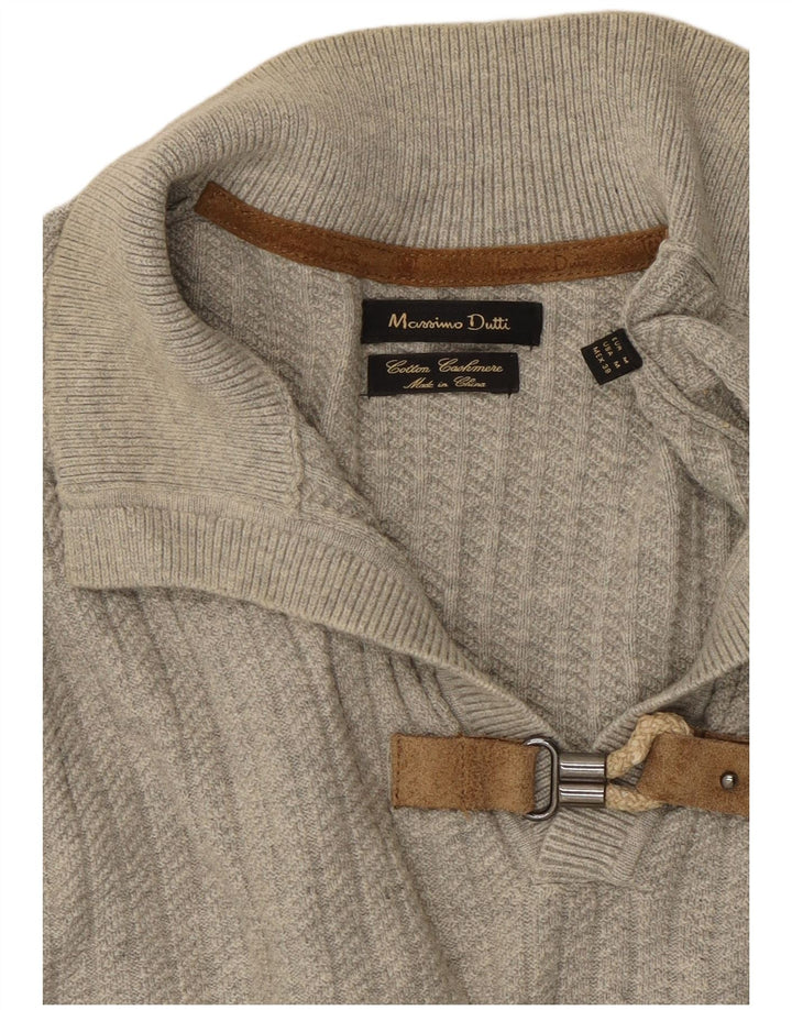 MASSIMO DUTTI Herren Rollkragenpullover aus mittelgrauer Baumwolle