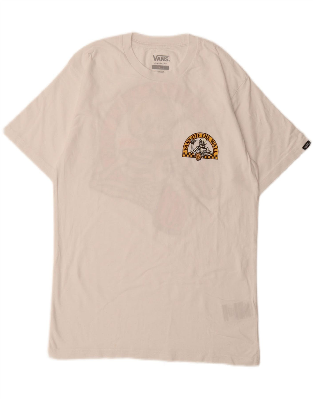 VANS Mens Classic Fit Graphic T-Shirt Top Small White Cotton Vintage Vans and Second-Hand Vans from Messina Hembry 