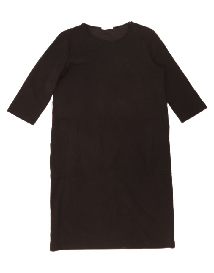 ZARA Damen Etuikleid mit 3/4-Ärmeln, Gr. 44, Schwarz, Polyester