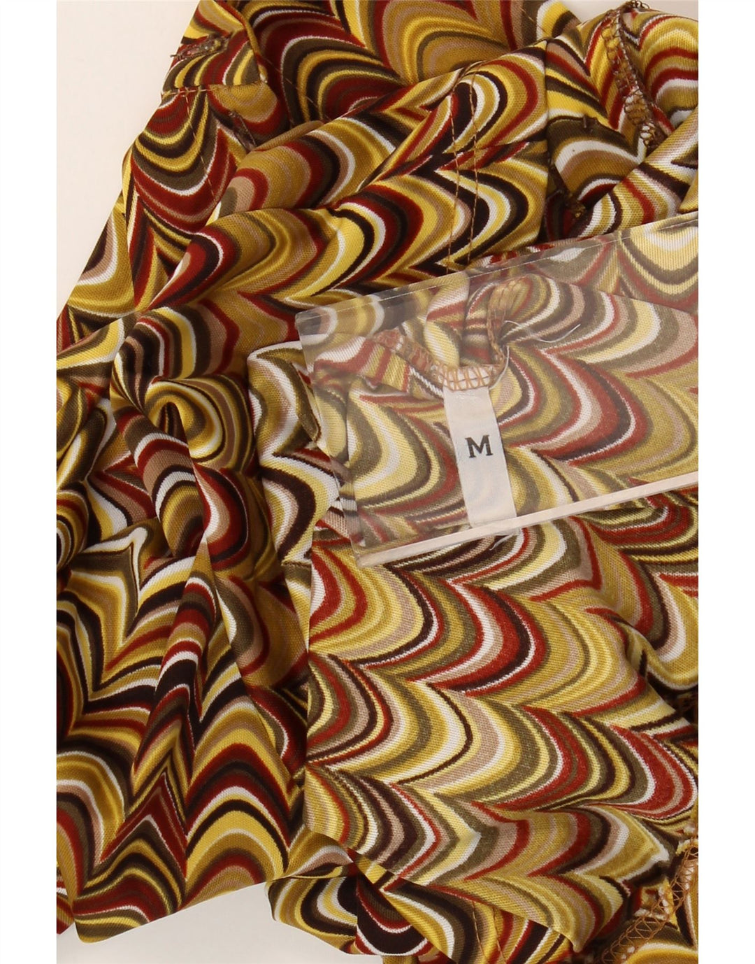 Vintage Damen Hemdbluse UK 12 Medium Mehrfarbig Geometrisch