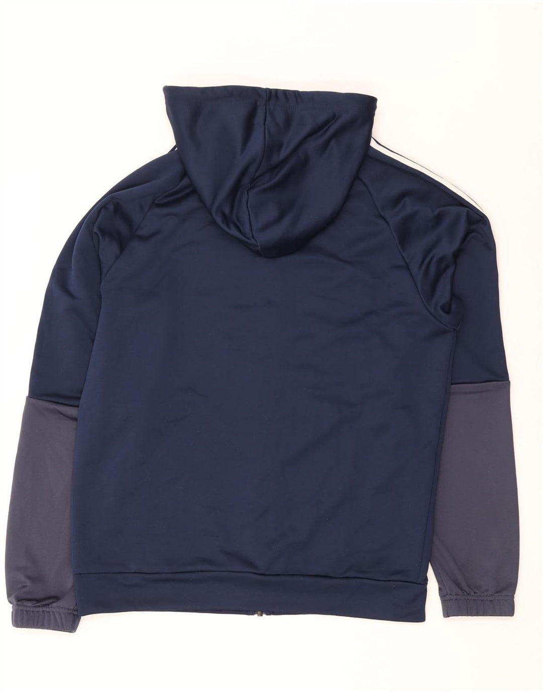 ADIDAS Herren-Kapuzenpullover mit Reißverschluss, UK 44/46, groß, Marineblau, Farbblock