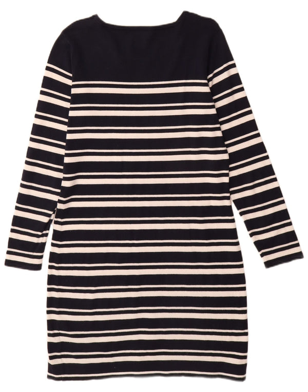 Gant Langarm-Pulloverkleid für Damen, UK 14, mittelmarineblau gestreift