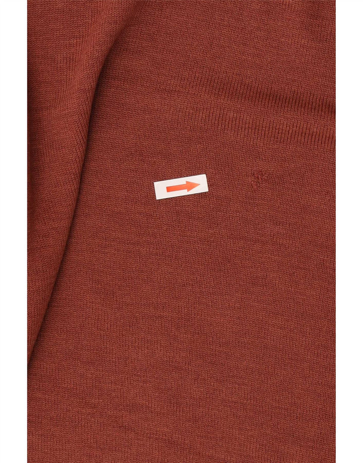 Lacoste Herren-Pullover mit Rundhalsausschnitt, Größe 5, große braune Wolle