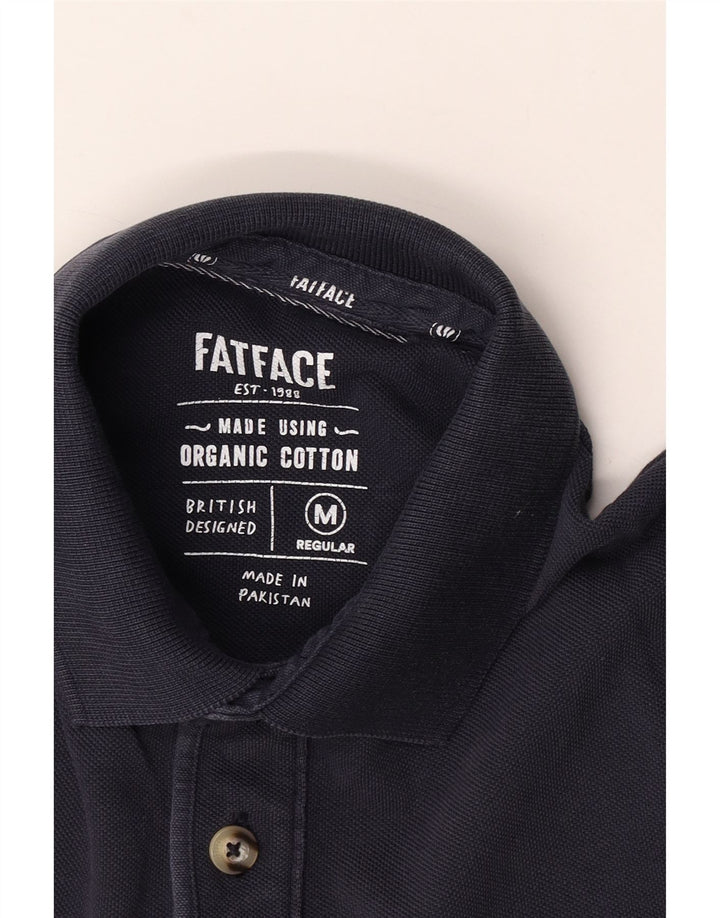 Fat Face Herren-Poloshirt aus mittelblauer Viskose in Marineblau