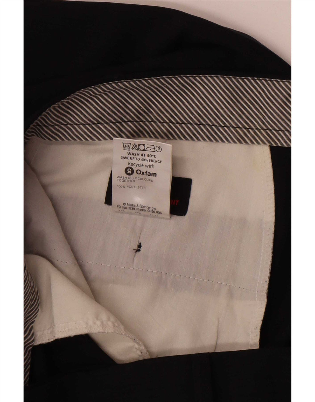 Gerade Herren-Anzughose von Marks & Spencer, W38, L33, marineblaues Polyester
