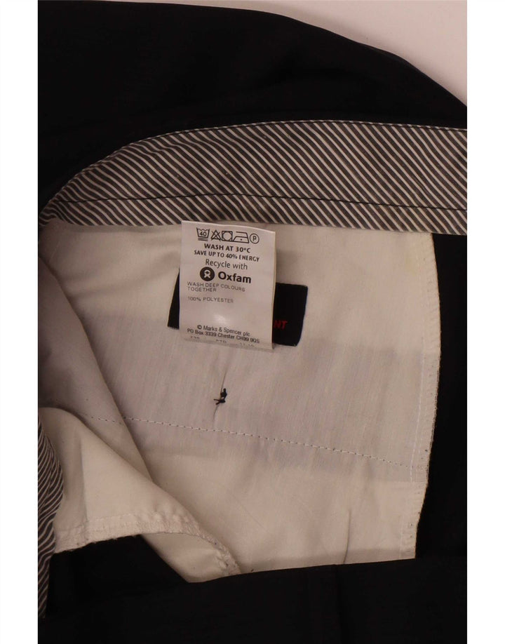 Gerade Herren-Anzughose von Marks & Spencer, W38, L33, marineblaues Polyester