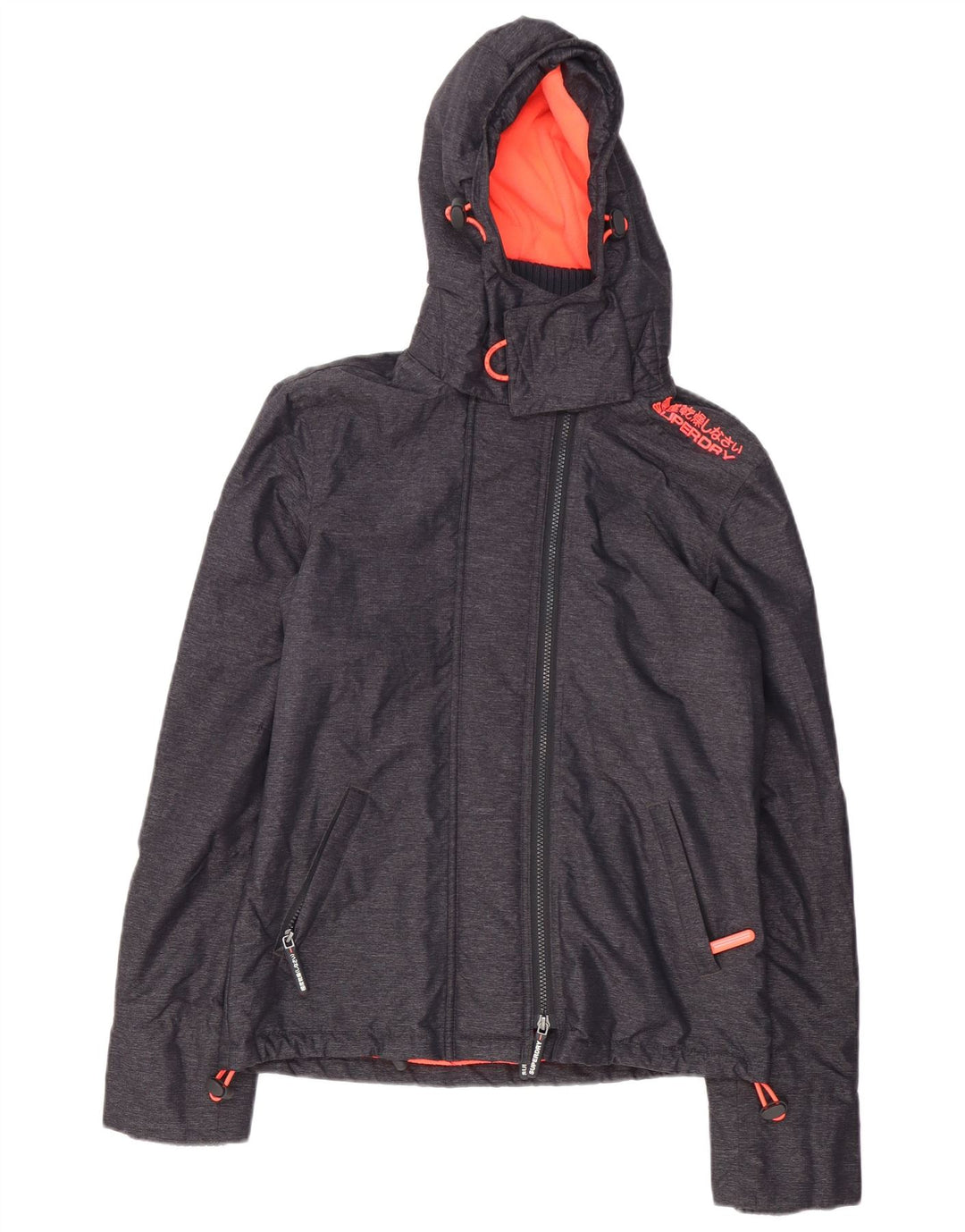 Superdry Damen Windcheater mit Kapuze, Windjacke, Gr. 10, Größe S, Grau