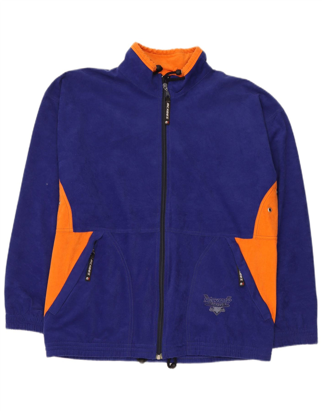 MC Kee's Herren-Fleecejacke UK 42 XL Marineblaues Colourblock-Polyester