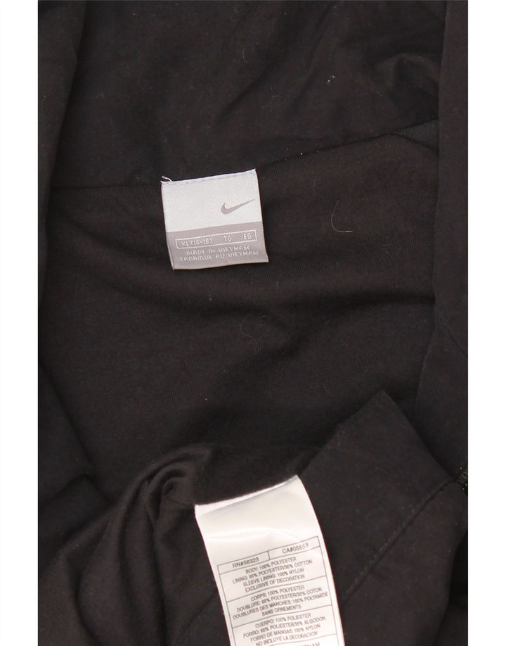 Nike Damen-Trainingsanzugoberteil, US 16/18 XL, schwarzes Colourblock-Polyester
