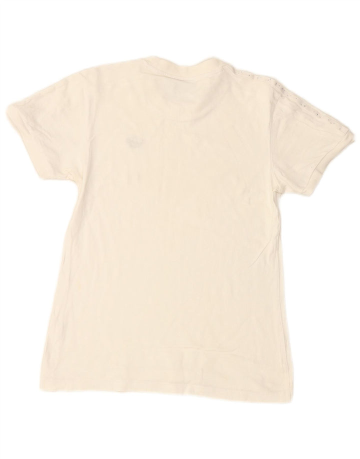 ADIDAS Damen T-Shirt Top UK 10 Small Weiß