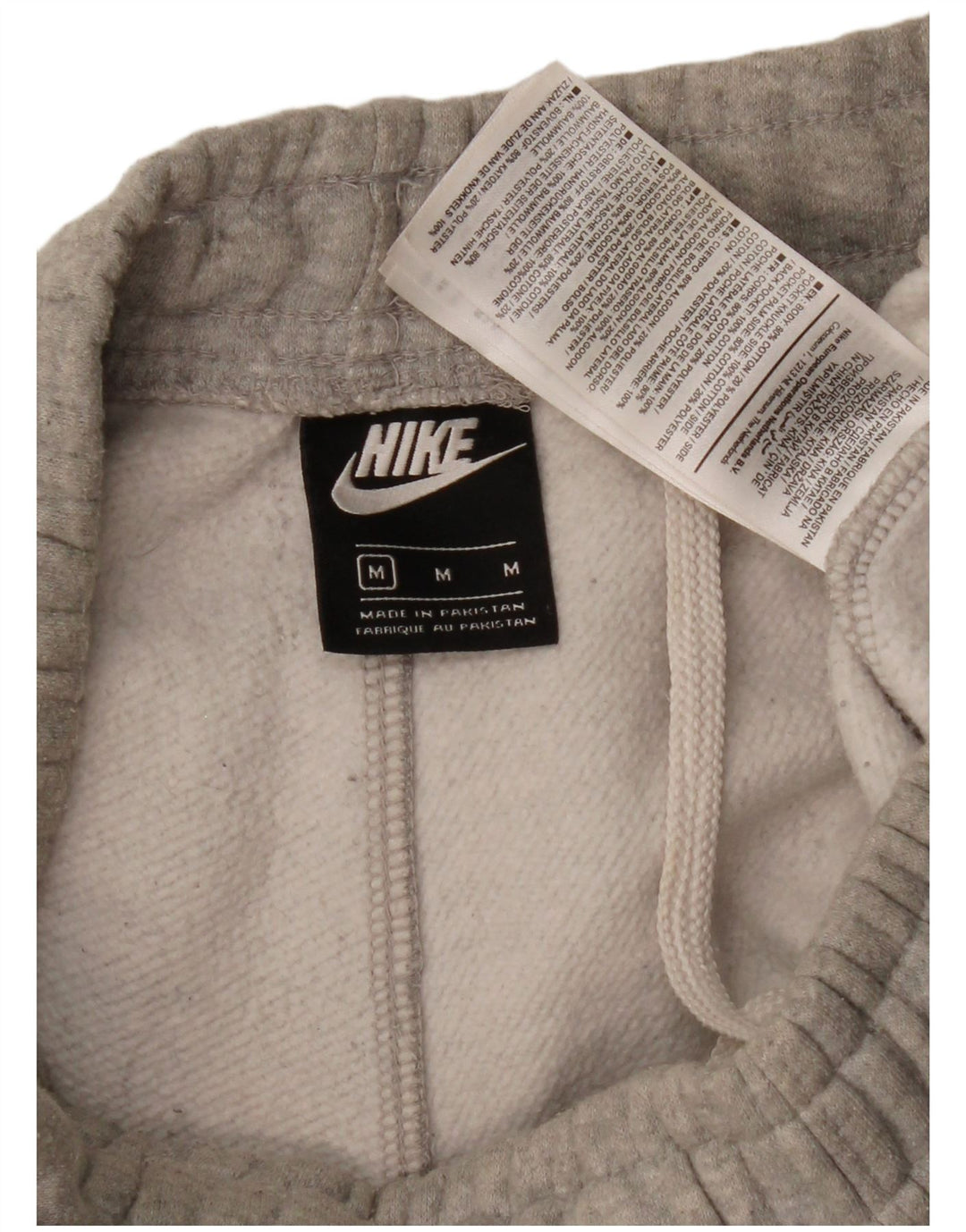 Nike Damen-Trainingshose mit Grafik, Jogginghose, UK 12, mittelgraue Baumwolle