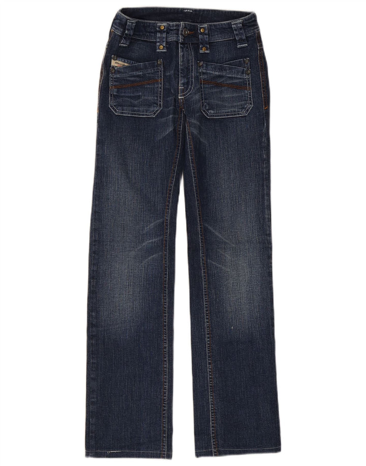 DIESEL Damen Straight Jeans W25 L28 Blaue Baumwolle