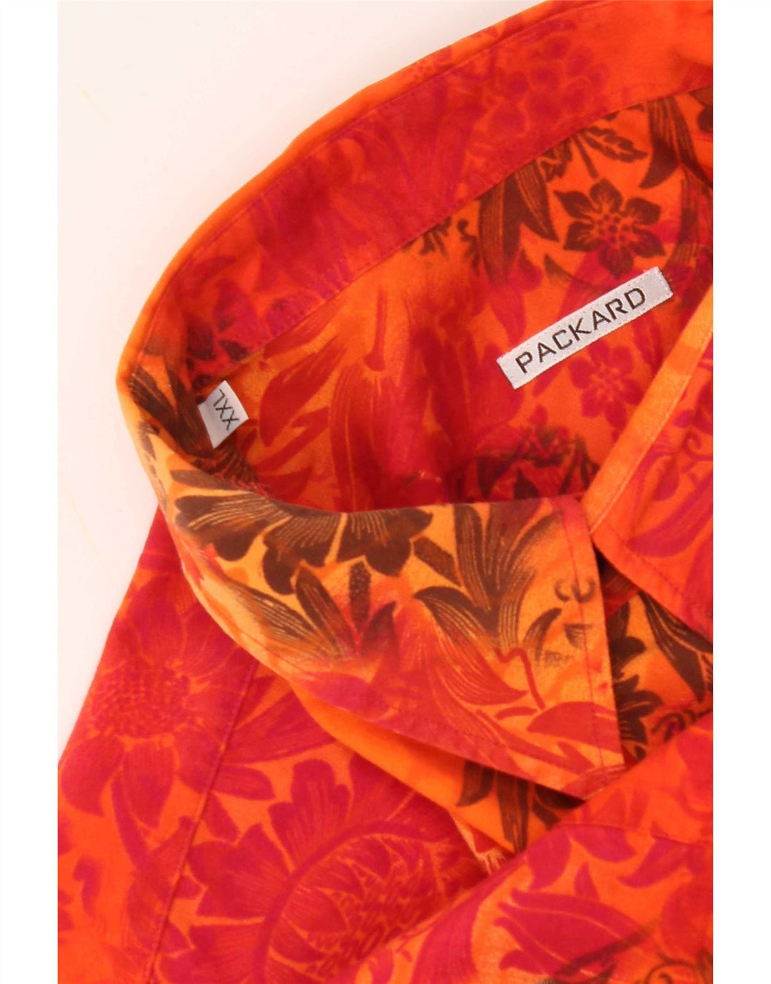 Packard Herren Kurzarmhemd 2XL Orange Floral