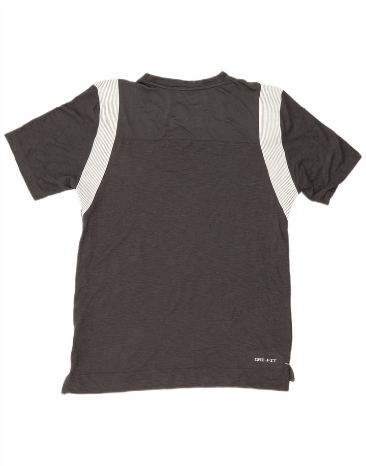 Nike Herren Dri Fit Grafik-T-Shirt-Oberteil, großes schwarzes Nadelstreifen-Polyester