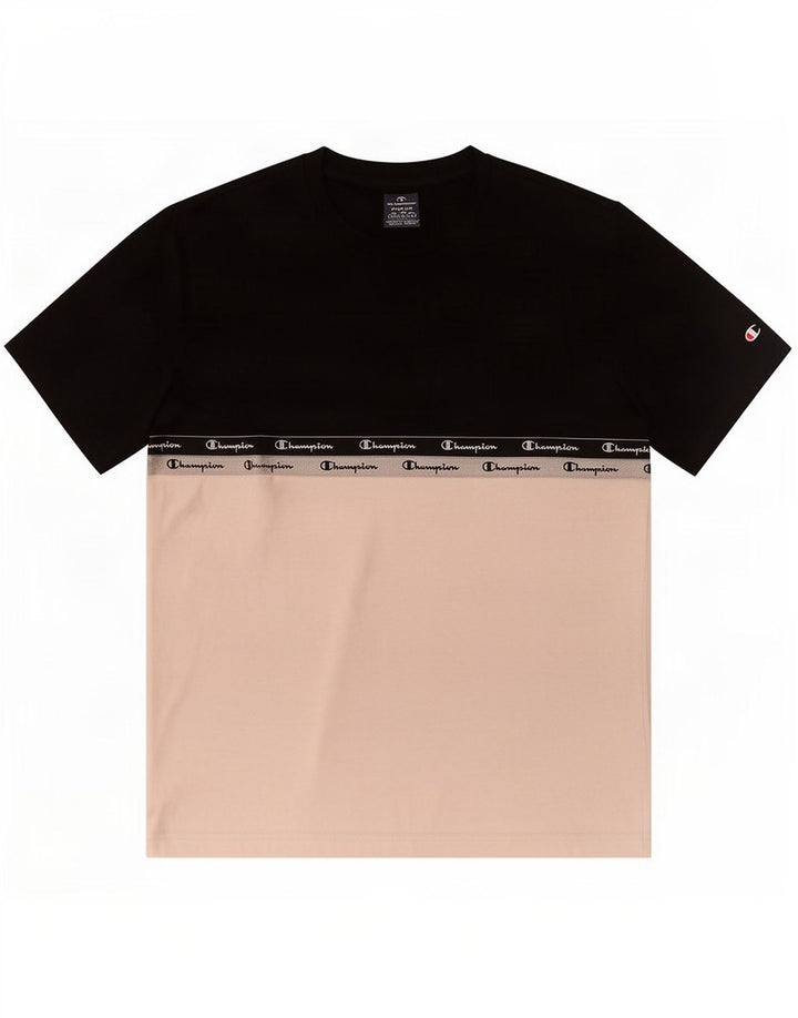 Champion Herren-T-Shirt mit Grafik, mittelgroß, Schwarz, Farbblock